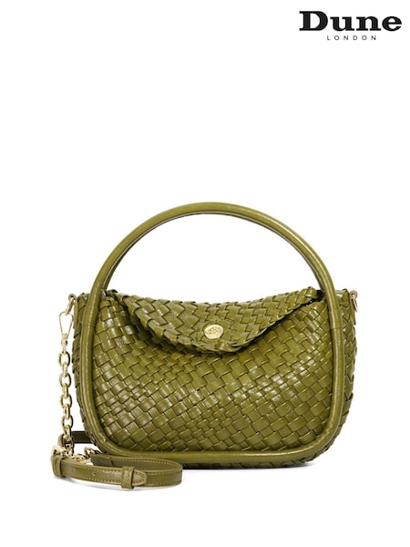 Dune London Green Dinideliberate Mini Woven Grab Bag (G09843) | £109