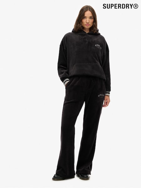 Superdry Black Country Club Velour Straight Joggers (G10040) | £50