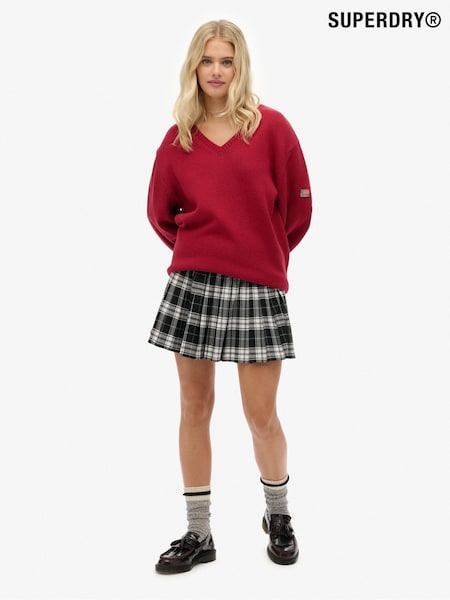 Superdry Red Oversized V-Neck Jumper (G10058) | £45