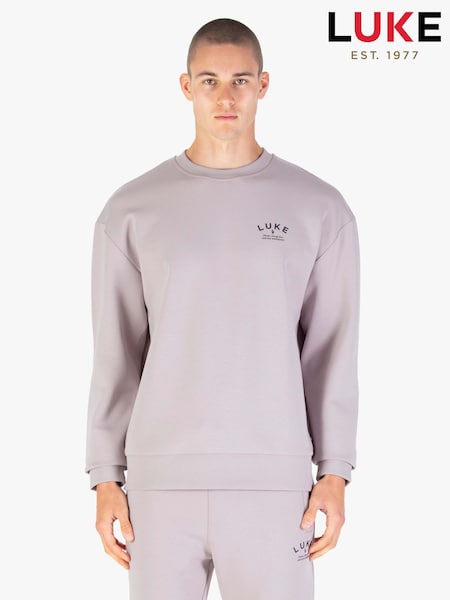 Luke 1977 Grey Oakwood Sweatshirt Putty (G10170) | £90