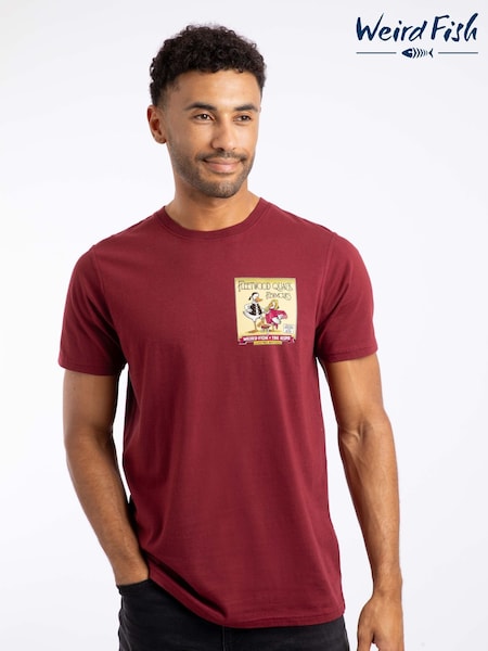Weird Fish Red Flewmours Back Print Artist T-Shirt (G10185) | £28