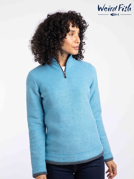 Weird Fish Blue Beye 1/4 Zip Grid Fleece (G10190) | £60