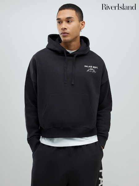 River Island Black Oversized Palais Dept Hoodie (G10216) | £42