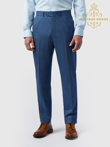 Antique Rogue Blue Blake Texture Regular Trousers (G10305) | £74