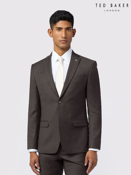 Ted Baker Tailoring Byron Flannel Slim Brown Jacket (G10306) | £259