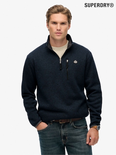 Superdry Blue Storm Fleece Half Zip Jumper (G10478) | £50