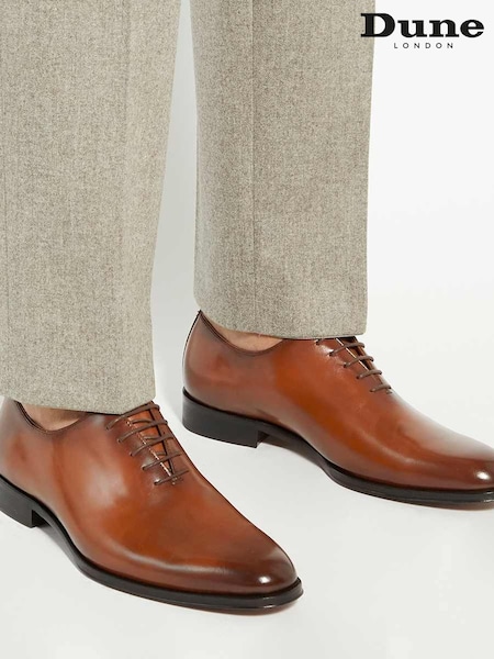 Dune London Brown Sylvester Wholecut Leather Sole Shoes (G10719) | £169