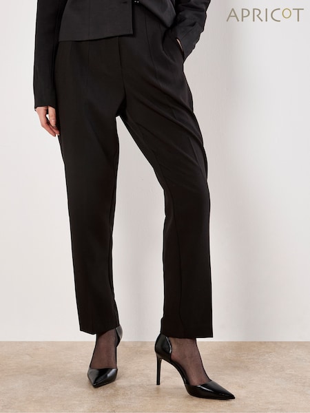 Apricot Black Pleat Tapered Tailored Trousers (G10825) | £54