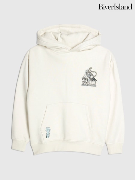 River Island Cream Boys Japanese Printed Hoodie (G10835) | £20