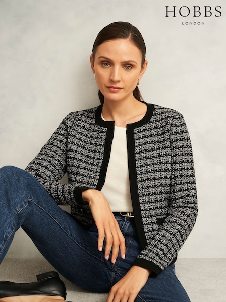 Hobbs Black Audra Knitted Cardigan (G10863) | £129
