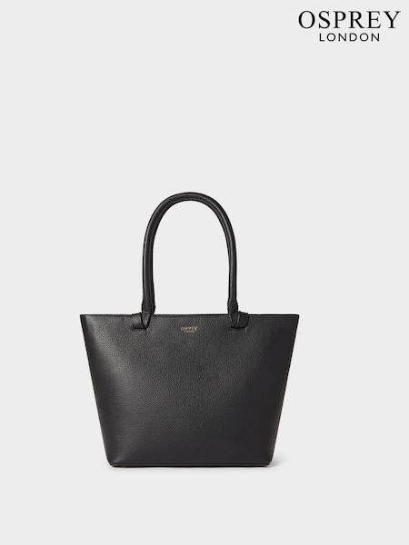 Osprey London Black The Collier Leather Tote Bag (G10912) | £135