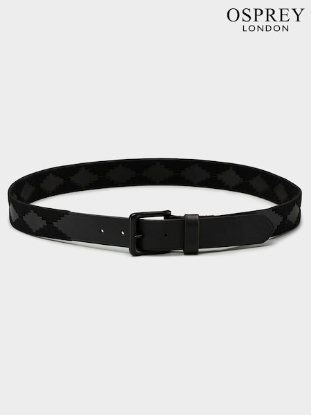 Osprey London The Mendoza Leather Black Belt (G10933) | £35