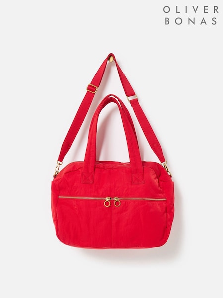 Oliver Bonas Red Nylon Weekend Bag (G10940) | £60
