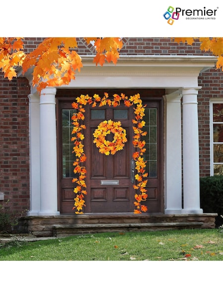 Premier Decorations Ltd 50cm Autumn Leaf & Acorn Wreath (G11119) | £25