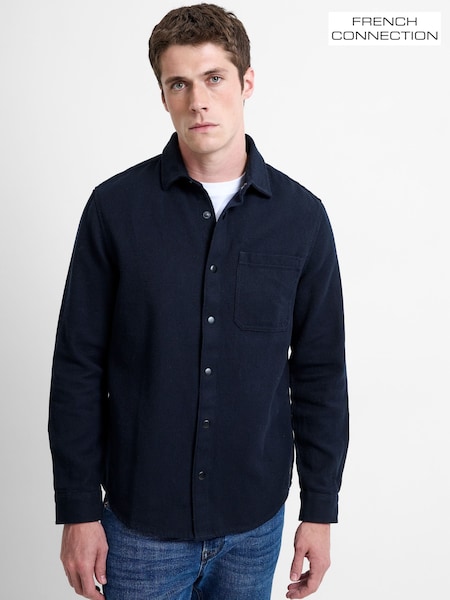 French Connection Blue Cotton Fabric Long Sleeve Button Up Shirt (G11143) | £75