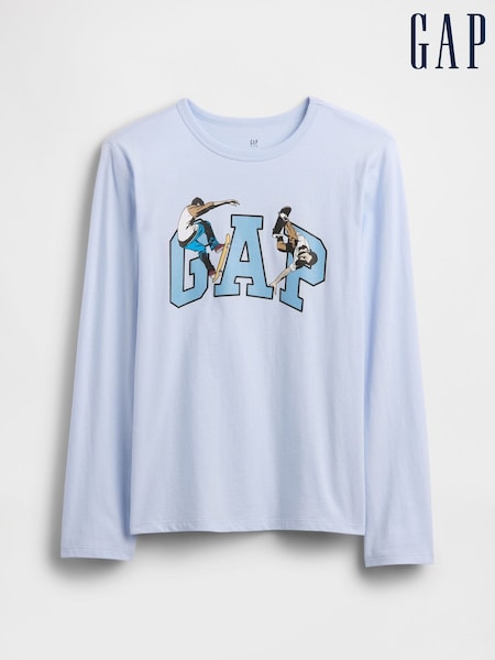Gap Light Blue Graphic T-Shirt (4-13yrs) (G11614) | £10