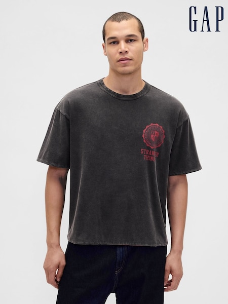Gap Black Stranger Things Reversible Graphic T-Shirt (G11629) | £60