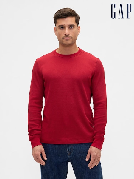 Gap Red Waffle Knit Crew Neck T-Shirt (G11707) | £16