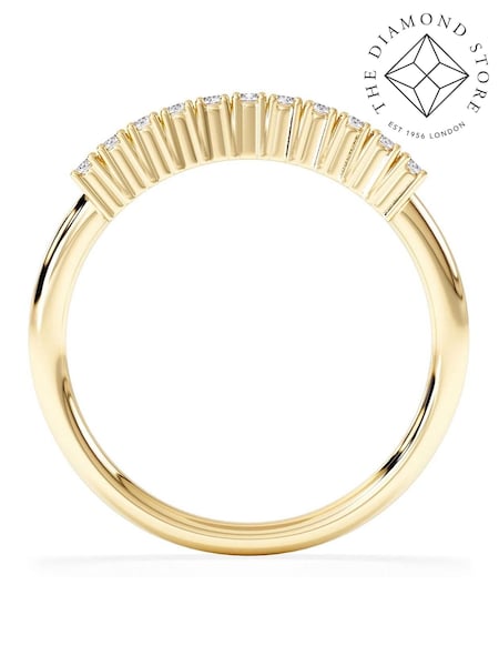 The Diamond Store Gold Twilight 0.15ct Round Cut Lab Diamond Half Eternity Ring 9K in 18K Gold Vermeil (G11792) | £149