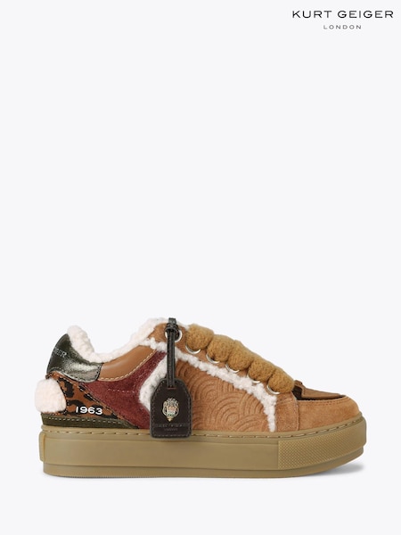 Kurt Geiger London Brown Southbank Tag Trainers (G12064) | £189