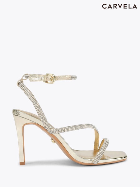 Carvela Gold Paparazzi Wide Fit Sandals (G12117) | £139