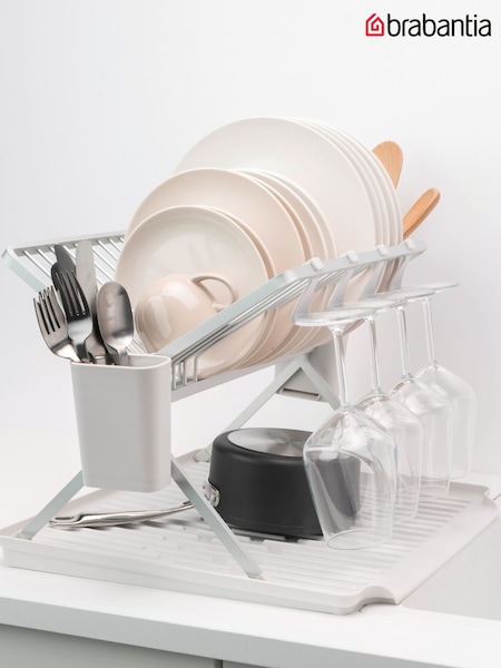 Brabantia Light Grey Large SinkSide Foldable Dish Drying Rack (G12166) | £49