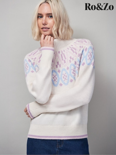 Ro&Zo Cream Fairisle Pattern Knit Jumper (G12259) | £89