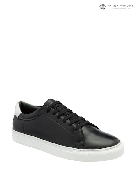Frank Wright Black Leather Lace-Up Classic Trainers (G12273) | £60