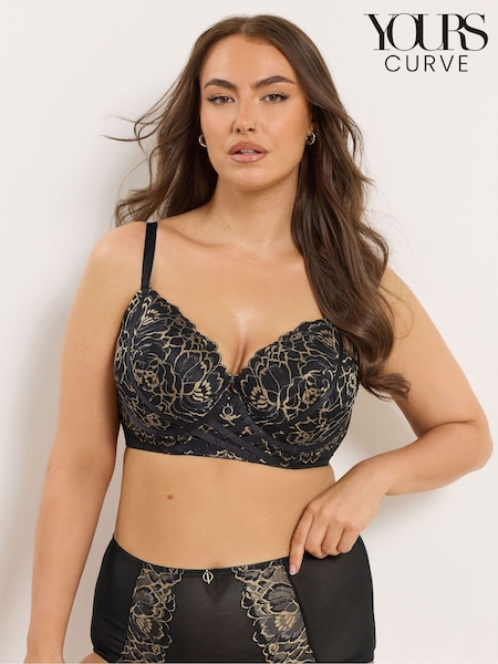 Yours Curve Black 2 Tone Padded Bra (G12422) | £30