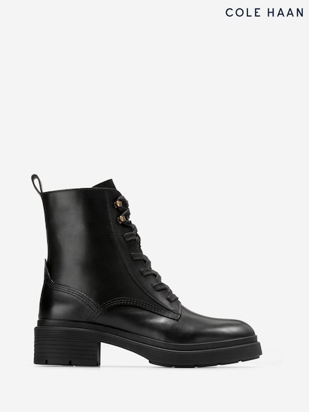 Cole Haan Cherise Lace-Up Lug Black Boots (G12475) | £150