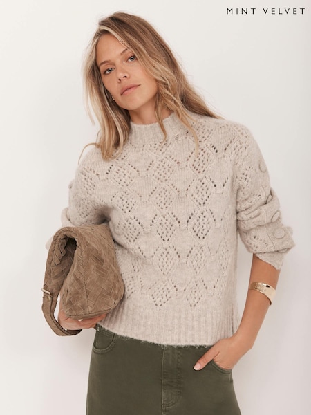 Mint Velvet Natural Cable Knit Jumper (G12499) | £99