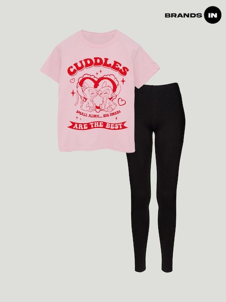 Brands In Pink Stitch & Angel Cuddles Top & Leggings Set (G12795) | £35