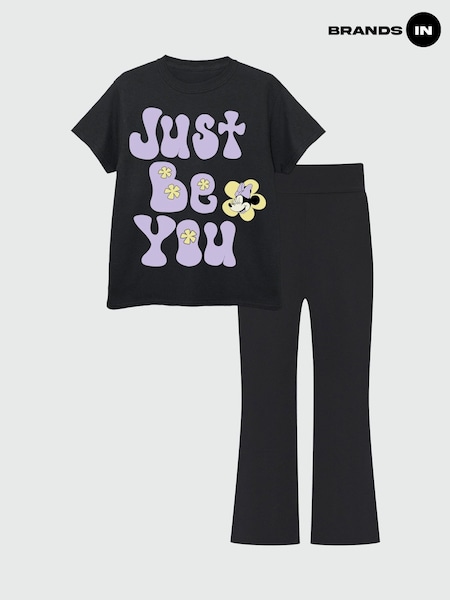 Brands In Black Minnie Mouse Just Be You Top & Leggings Set (G12796) | £35