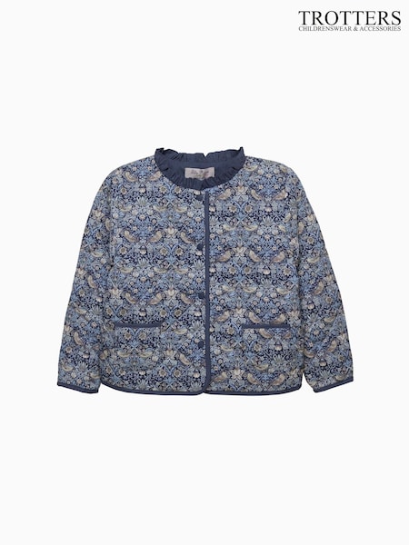 Trotters London Blue Strawberry Thief Quilted Jacket (G12818) | £84 - £88