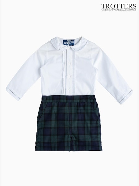 Trotters London Blue Tartan Rupert Set (G12822) | £85 - £90