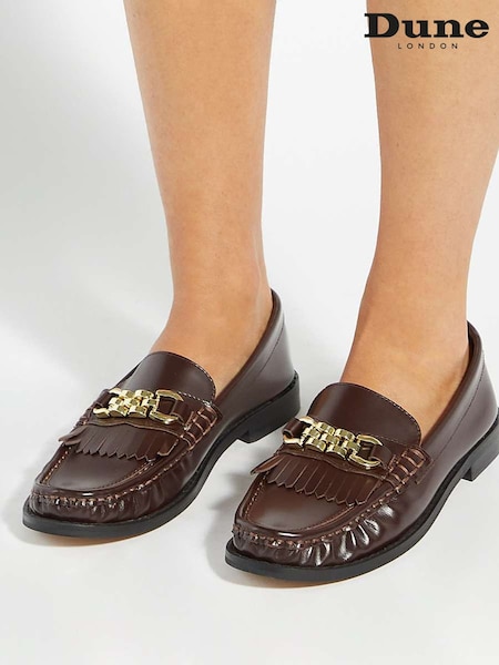 Dune London Red Granules Chain Loafers (G12954) | £99
