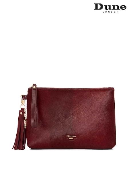 Dune London Red Sleigh Branded Pouch Wristle Purses (G13091) | £69