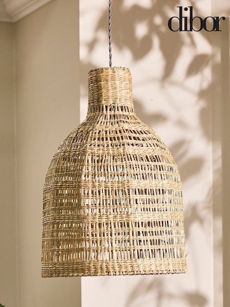Dibor Natural Fauna Seagrass Pendant Easy Fit Ceiling Shade (G13117) | £70