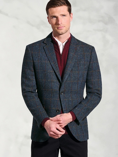 Brook Taverner Blue Check Harris Tweed® Check Jacket (G13141) | £299