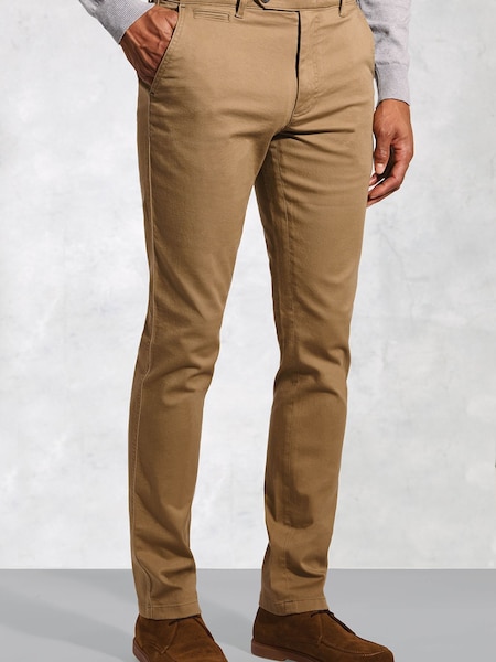 Brook Taverner Brown Cavalry Twill Stretch Cotton Trousers (G13154) | £60