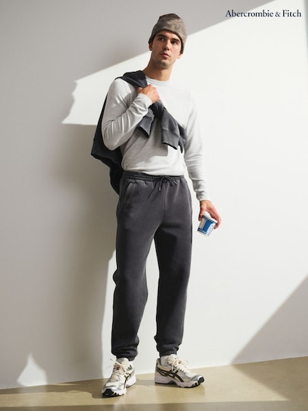 YPB Abercrombie & Fitch Grey Neo KNIT MAX Cinched Bottom Joggers (G13227) | £67