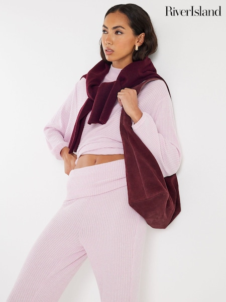 River Island Pink Batwing Knitted Lounge Set (G13271) | £42