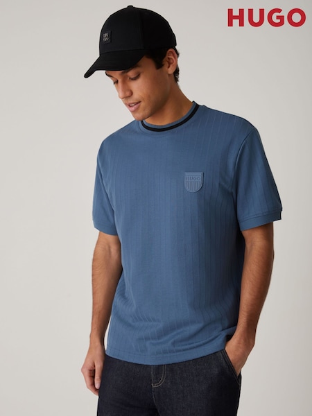 HUGO Blue Tipped Knitted T-Shirt (G13290) | £79