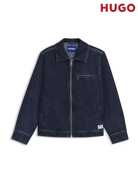 HUGO Blue Zip Through Denim Jacket (G13309) | £199