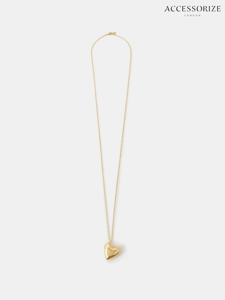 Accessorize Gold Tone 14ct Plated Heart Pendant Necklace (G13369) | £26