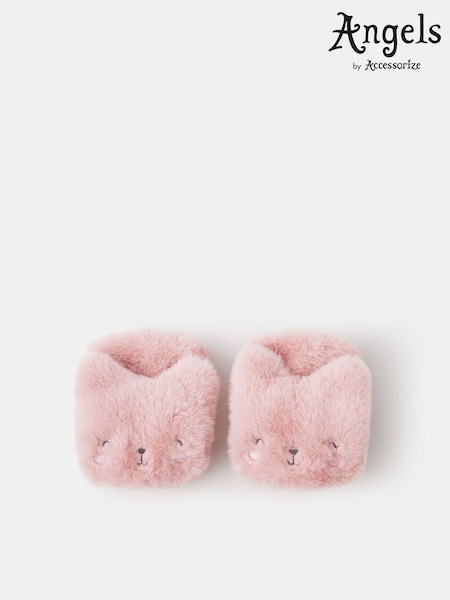 Angels By Accessorize Pink Girls Fluffy Cat Mittens (G13411) | £14