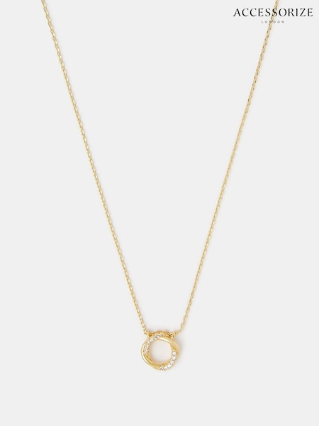 Accessorize Gold Tone 14ct Plated Knot Pendant Necklace (G13434) | £24