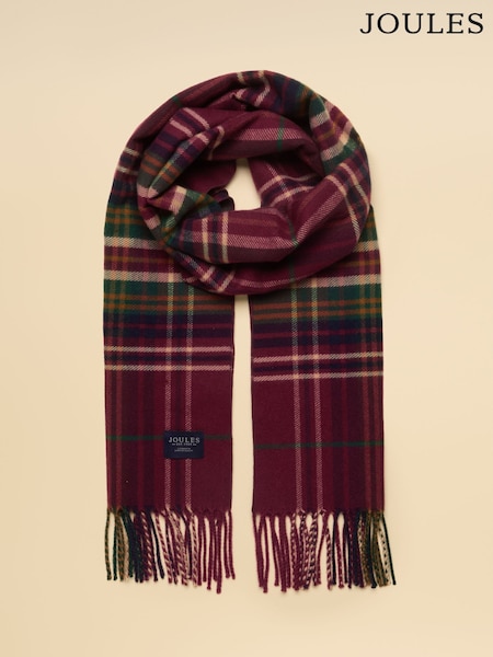 Red - Regular Joules Langtree Check Scarf