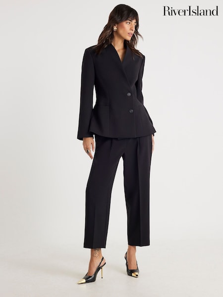 River Island Black Straight Leg Trousers (G13770) | £40