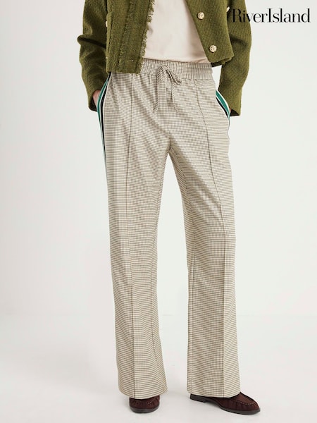 River Island Brown Check Tailored Trousers (G13786) | £42